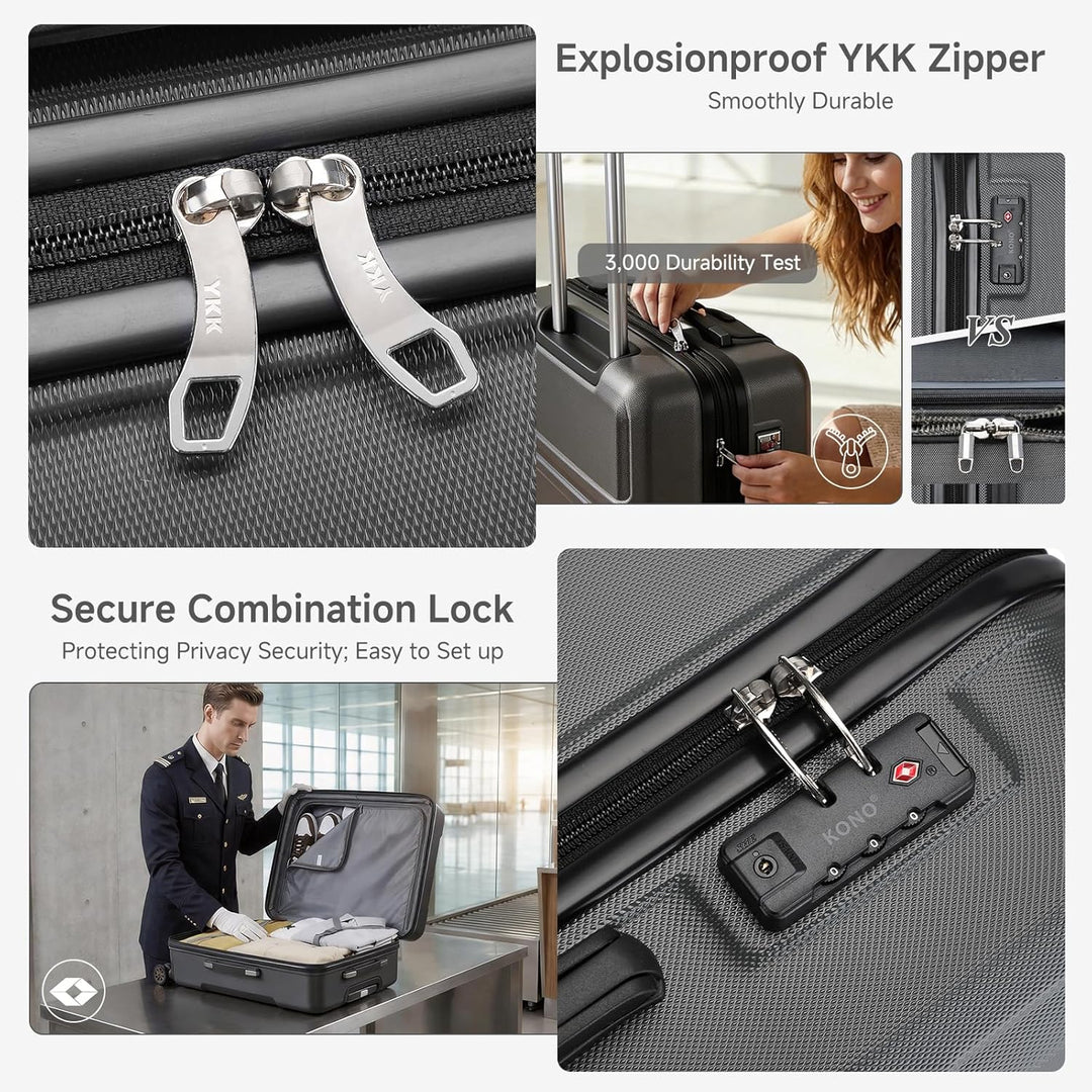 KONO Koffer Grosser 28 Zoll Leicht ABS+PC Hartschalenkoffer XL mit TSA-Schloss Reisekoffer mit 4 Rol