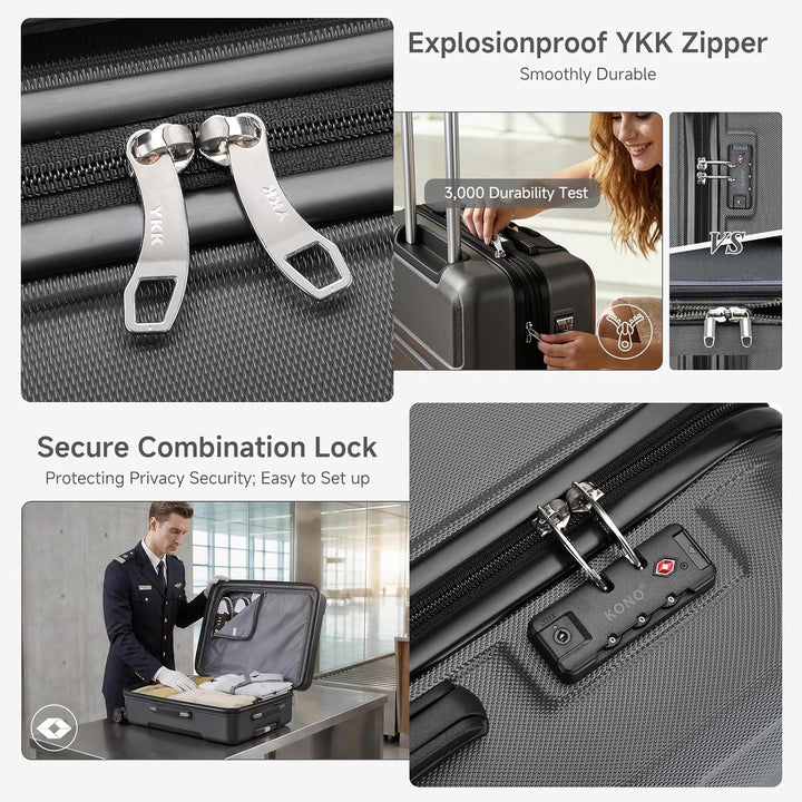 KONO Koffer Grosser 28 Zoll Leicht ABS+PC Hartschalenkoffer XL mit TSA-Schloss Reisekoffer mit 4 Rol