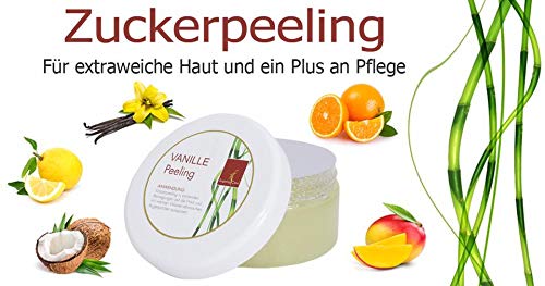 Zucker-Peeling | Sugar Body Scrub ohne Konservierungsmittel | Dusch- & Körperpeeling | Lemon, 200ml
