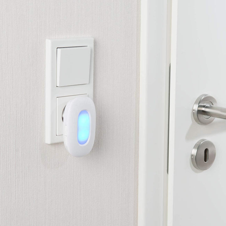 Klingel mit Lichtsignal: Steckdosen-Funk-Klingel mit optischem Signal &amp; zweitem Empfänger, IP54 (Tür