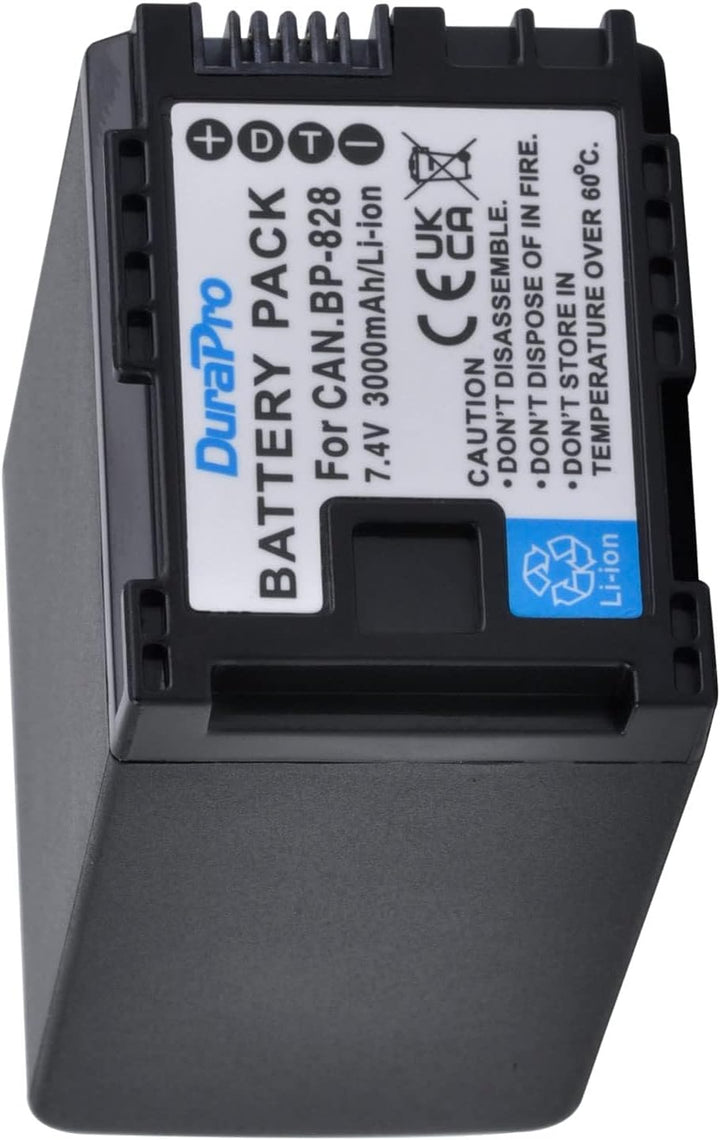 DuraPro BP-828 BP828 BP 828 Akku + LCD-USB-Ladegerät für Canon VIXIA GX10, HF G40, HF G30, XA20, XA2