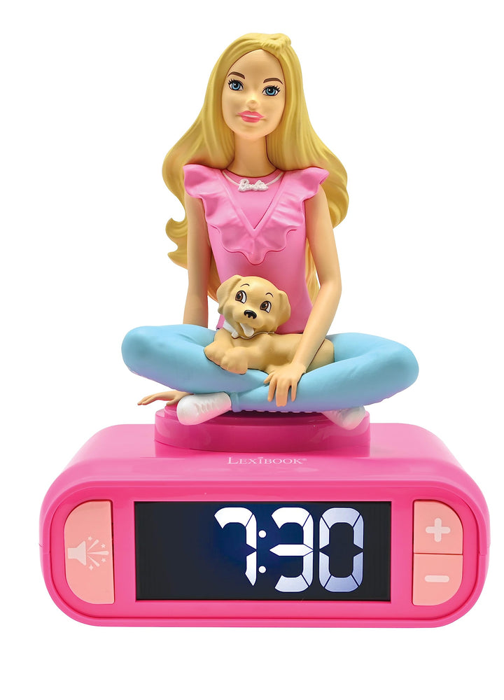 Lexibook RL800BB, Mattel, Barbie Nachtlicht Wecker, Klänge und Melodien, LCD-Bildschirm mit Hintergr