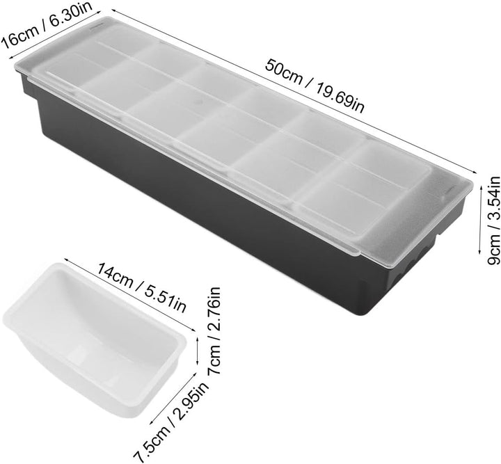 Obst Container Box Eis Party Servier Bar Eisgekühlter Gewürzspender mit Transparentem Deckel, Würzmi