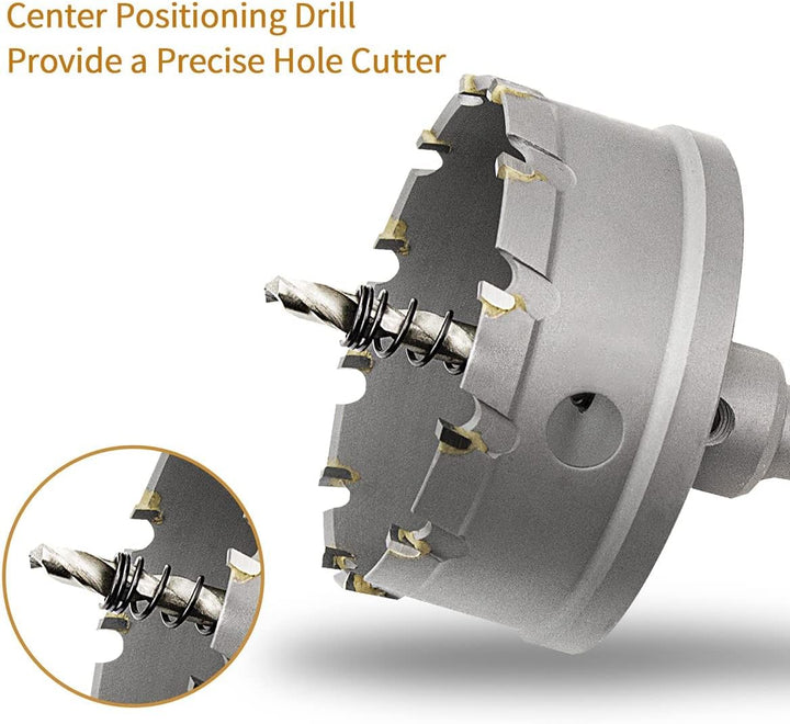 Meccion Lochsäge Hartmetall-Bohrer, Hochwertiger TCT Metall Lochsäge Bohrer für Edelstahl, Eisen, Le