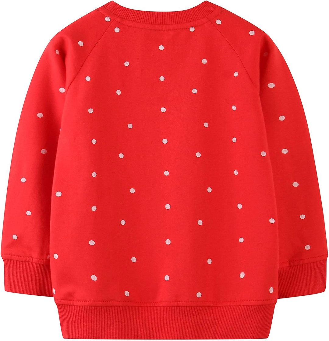 Mädchen Sweatshirt für Kinder Süss Cartoon Pullover Baumwolle Top Langarm T-Shirt Grösse 1-8 Jahre R