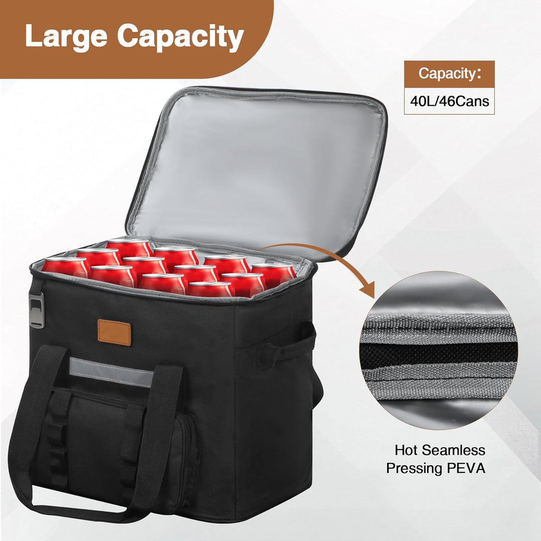 REDCAMP 40L Kühltasche, Grosse Thermotasche Lunchtasche mit Fronttasche Flaschenöffner, XL wasserdic