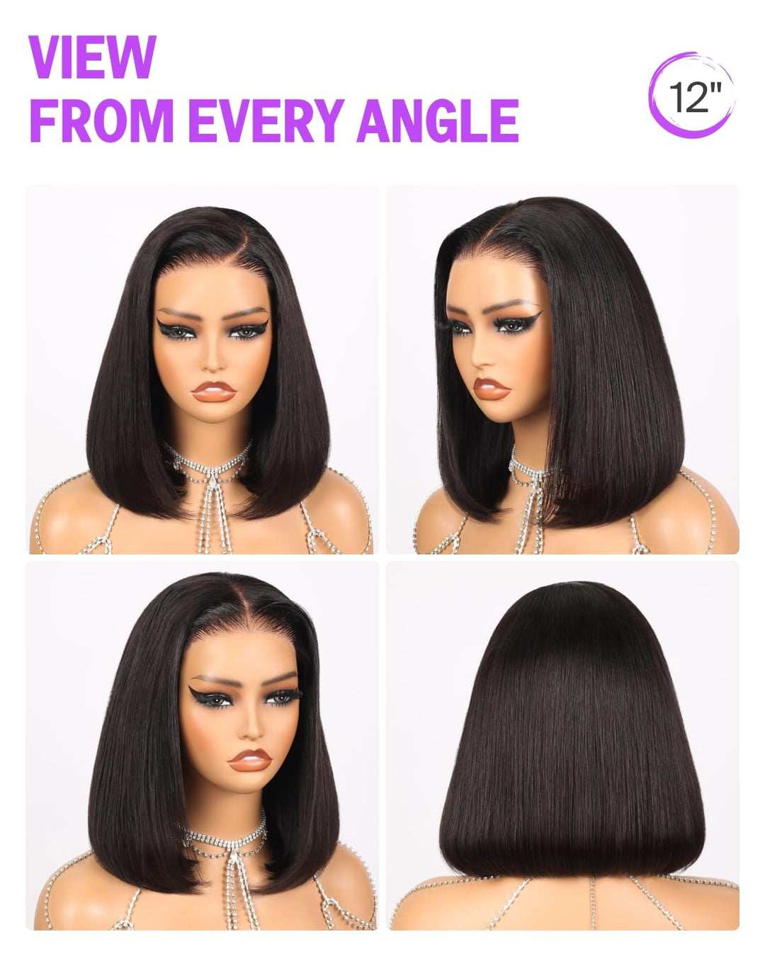 Wear and Go Glueless Bob Wig Human Hair For Black Echthaar Perücke Pre Cut 5x6 HD Lace Front Human H