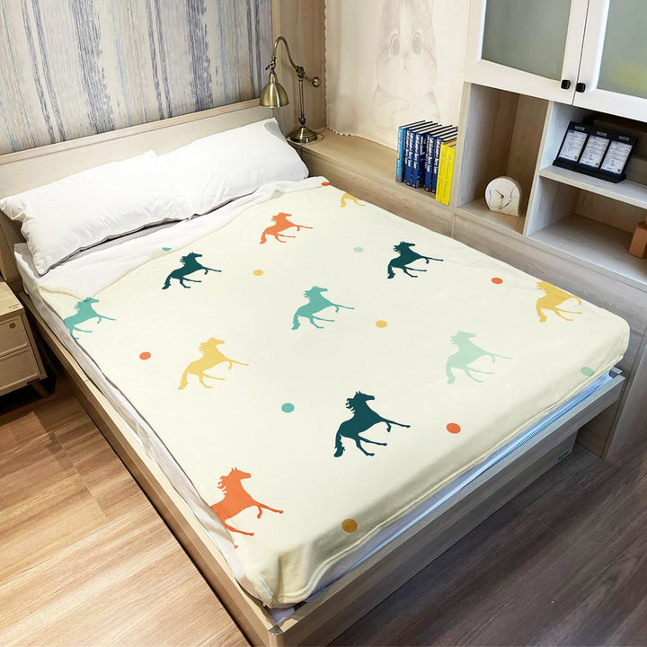 YISUMEI Decke 150x200 cm Buntes Pferd Kuscheldecke Flauschig Flanell Fleecedecke 150 x 200 cm, 150 x