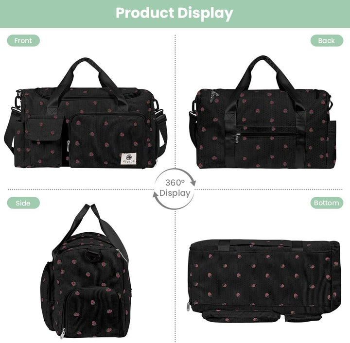 Sporttasche Damen, Sporttasche Kinder, Faltbare Reisetasche Weekender mit Schuhfach Nassfach, Reiset