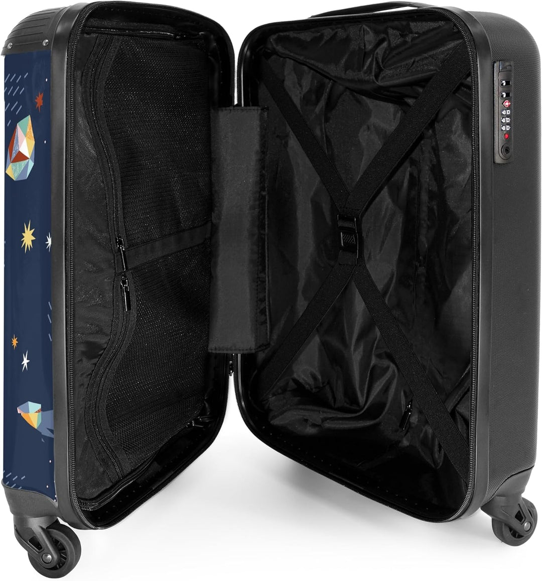 NoBoringSuitcases.com® Kinderkoffer - Koffer Kinder - Hartschalenkoffer Planetenmuster - Koffer Dunk
