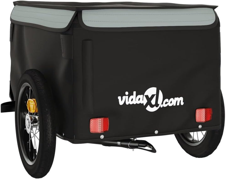 vidaXL Lastenanhänger Fahrrad Fahrradanhänger Grau 120 x 54 x 44 cm, Grau 120 x 54 x 44 cm