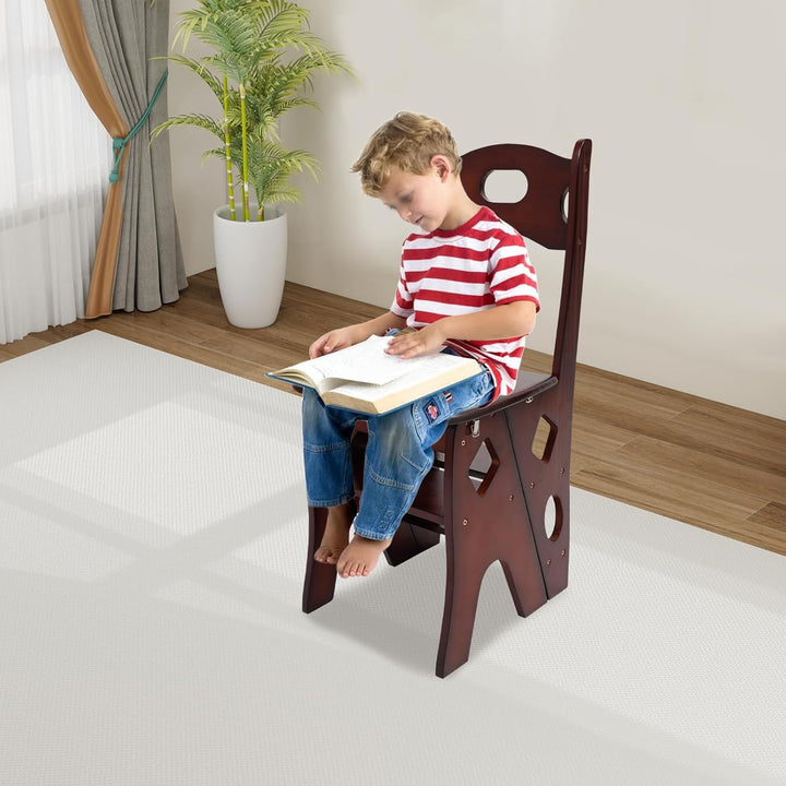 Leiterstuhl, 34x44,5x87 cm Klappbarer Bibliotheksleiter, Klappbarer Bibliotheksstuhl, Klappbarer 4-s