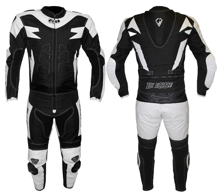 BI ESSE Motorradkombi Herren 2-teilig – Motorradanzug Leder & Textil, Jacke und Hose trennbar, verst