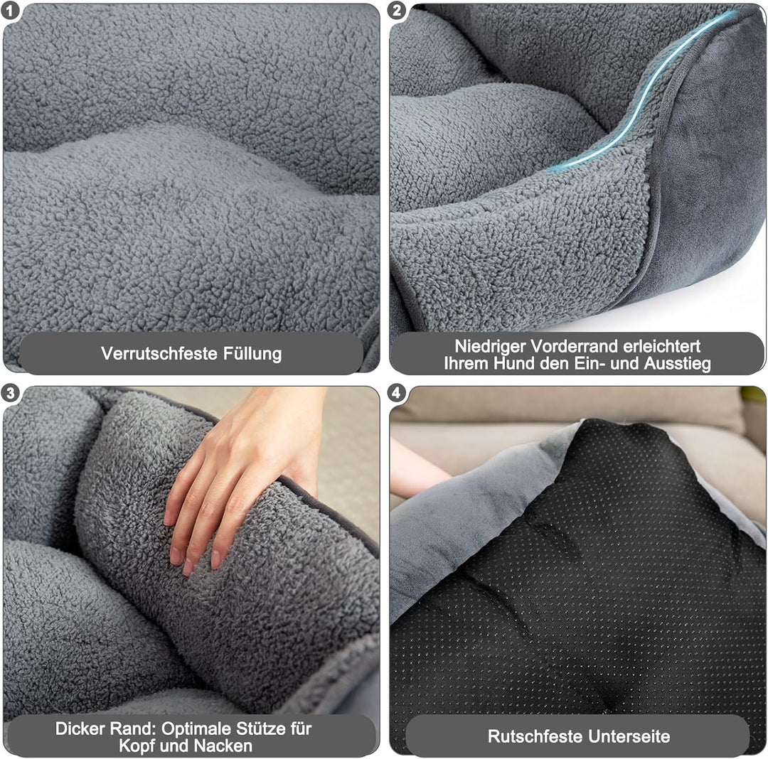 FURTIME Hundebett Mittelgrosse Hunde, Hundebett Waschbar Flauschig Hundekorb, Anti-Angst Hundebetten