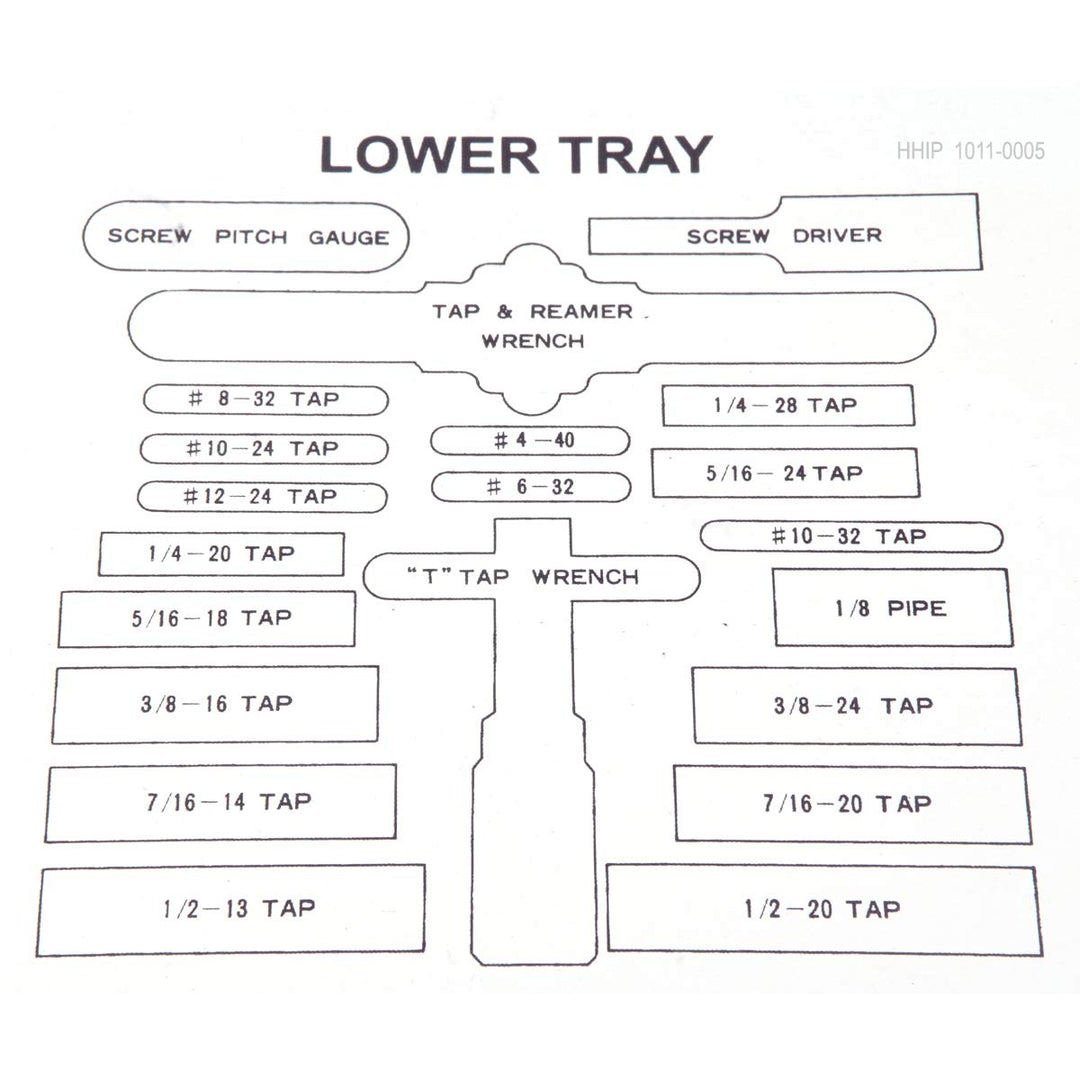 HHIP 1011-0005 Gewindeschneid-Set, 41-teilig, 3-12 mm – Sechskantform