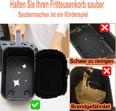 Dual Zone Heissluftfritteusen Zubehör, Airfryer Zubehörset Mit Silikonform Pot Kompatibel für Ninja