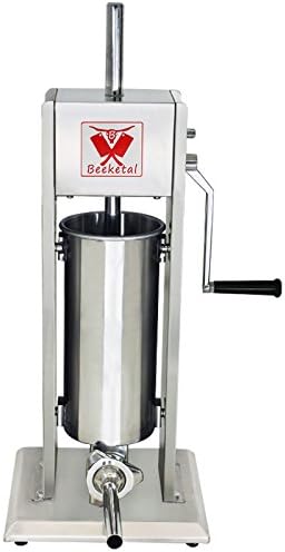 Beeketal 'BT05' Edelstahl Industrie Wurstfüllmaschine (5 L Volumen) SGS-geprüft, Profi Wurstfüller m