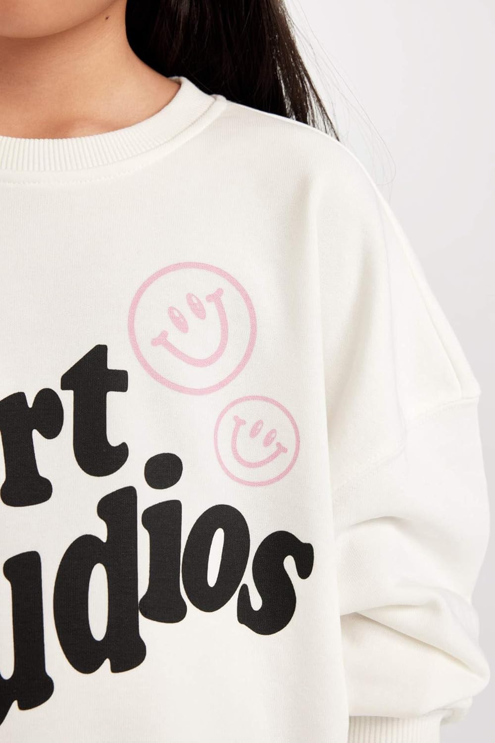 DeFacto Girl Regular Fit Langarm Gestricktes Kapuzen-Sweatshirt für Mädchen 11-12 Jahre Ecru, 11-12