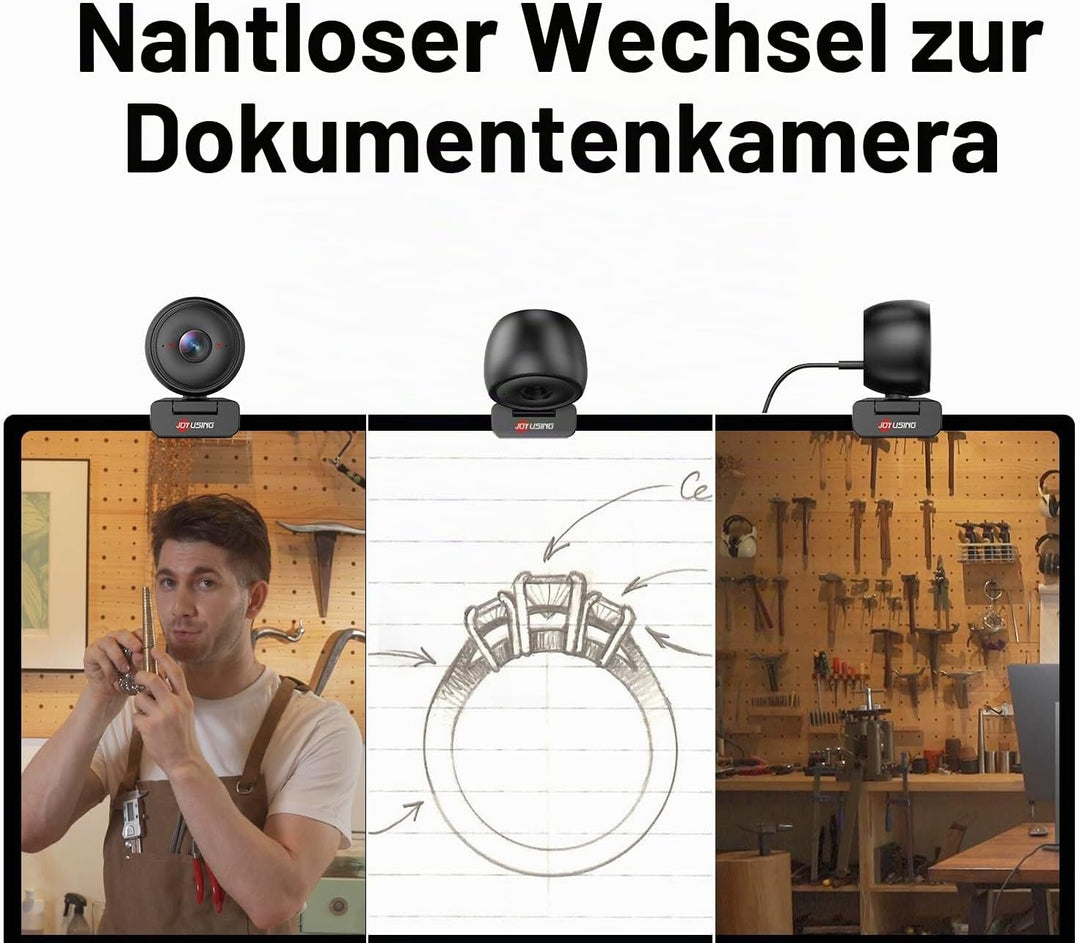 JOYUSING Flip600R 4K Streaming Webcam, Ultra 4K HD, Autofokus, PDAF, Geräuschunterdrückungsmikrofone