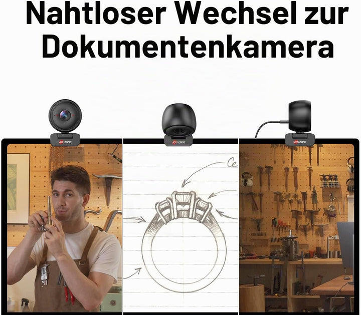 JOYUSING Flip600R 4K Streaming Webcam, Ultra 4K HD, Autofokus, PDAF, Geräuschunterdrückungsmikrofone
