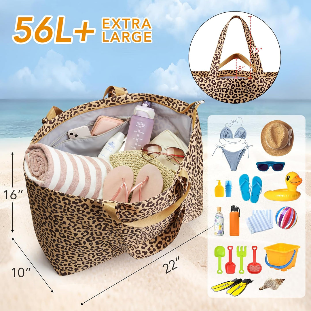 KALIDI Faltbare Shopper Reisetasche Strandtasche XXL,60L Extra grosse Holdall Weekender Gym Tasche m