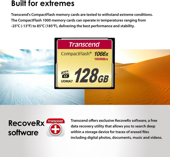 Transcend 64GB CompactFlash 1000 Speicherkarte TS64GCF1000 64GB CF1066X, 64GB CF1066X