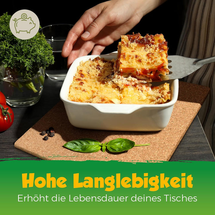 XXL Topfuntersetzer aus Kork | rechteckig: 45x30 cm | für extra grosse Töpfe, Auflaufformen, Pfannen