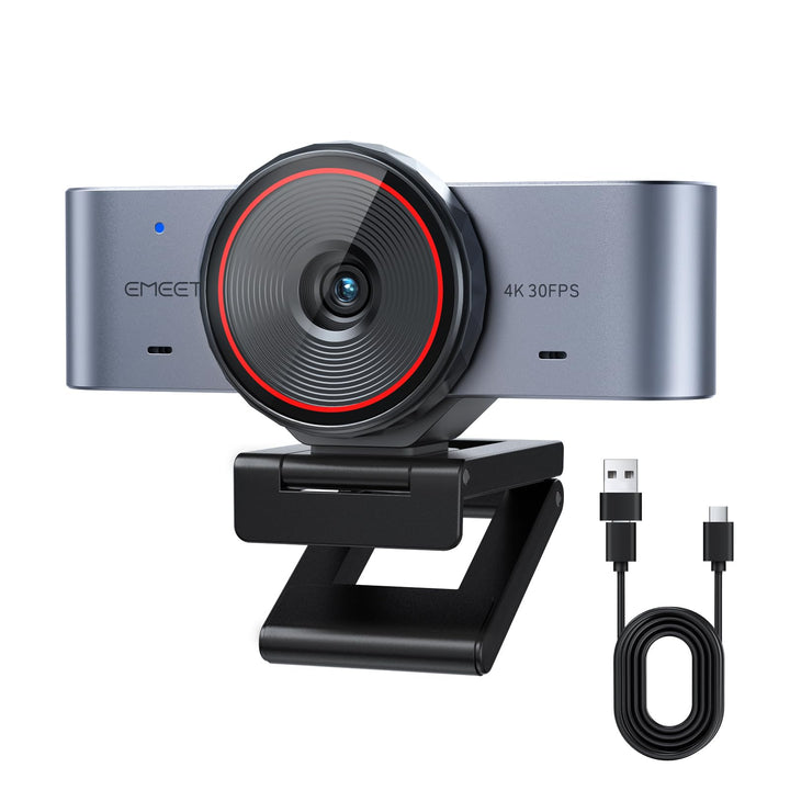 EMEET C960 Ultra 4K Webcam für Mac, 1/1,5” Sensor, Webcam mit Datenschutzabdeckung, 4K@30FPS/1080P@6