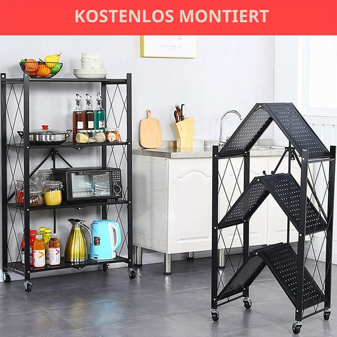 BRIGHTSHOW Aufbewahrungsregale, Schrank-Organizer und Aufbewahrung, 4 Ablagen, faltbares Metallregal