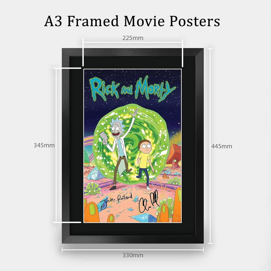 HWC Trading A3 FR Rick und Morty Justin Roiland Geschenke gedruckt Autogramm Bild für TV-Fanartikel