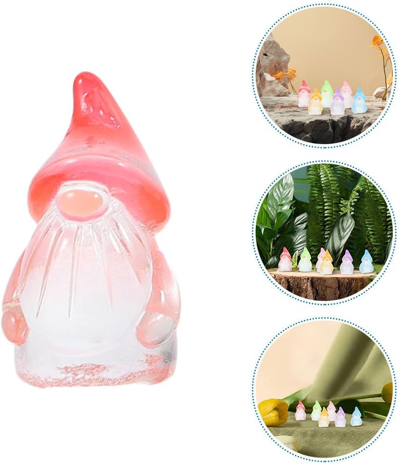 Supvox 60 Stück Nachtleuchtende Mini Gartenzwerge - Ostern Deko Figuren aus Harz - Fluoreszierende M