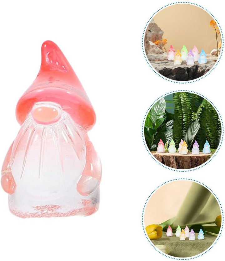 Supvox 60 Stück Nachtleuchtende Mini Gartenzwerge - Ostern Deko Figuren aus Harz - Fluoreszierende M