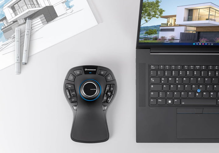 3Dconnexion | SpaceMouse Pro Wireless | Bluetooth Edition | 3D-Maus | kabellos | Mattschwarz