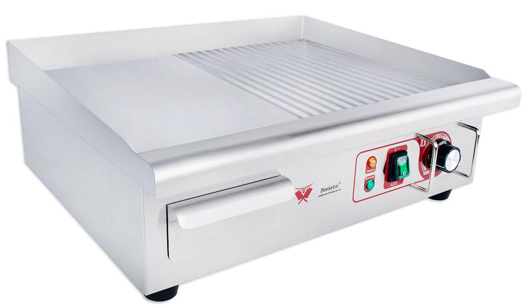 Beeketal 'BGP-IV' Profi Gastro Gusseisen Grillplatte elektrisch mit 55 x 36,5 cm Grillfläche (glatt