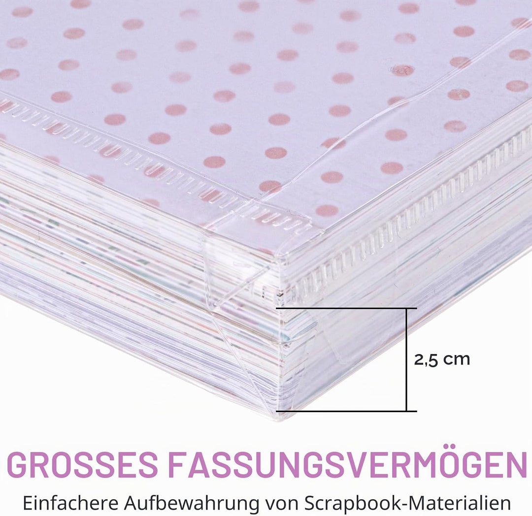 36 Stück 30.5x30.5 cm Scrapbook-Papier-Organizer Top Loading Kunststoff Papierhalter Bastelpapier Au