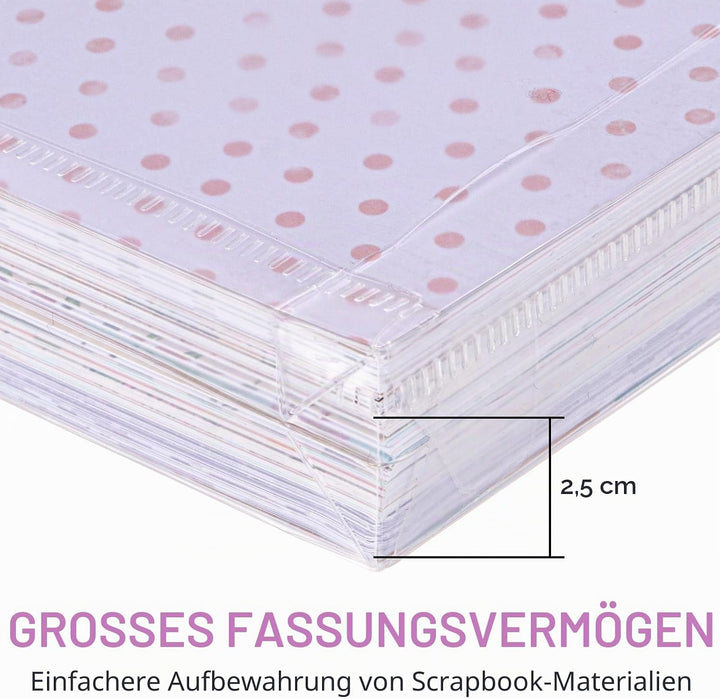 36 Stück 30.5x30.5 cm Scrapbook-Papier-Organizer Top Loading Kunststoff Papierhalter Bastelpapier Au