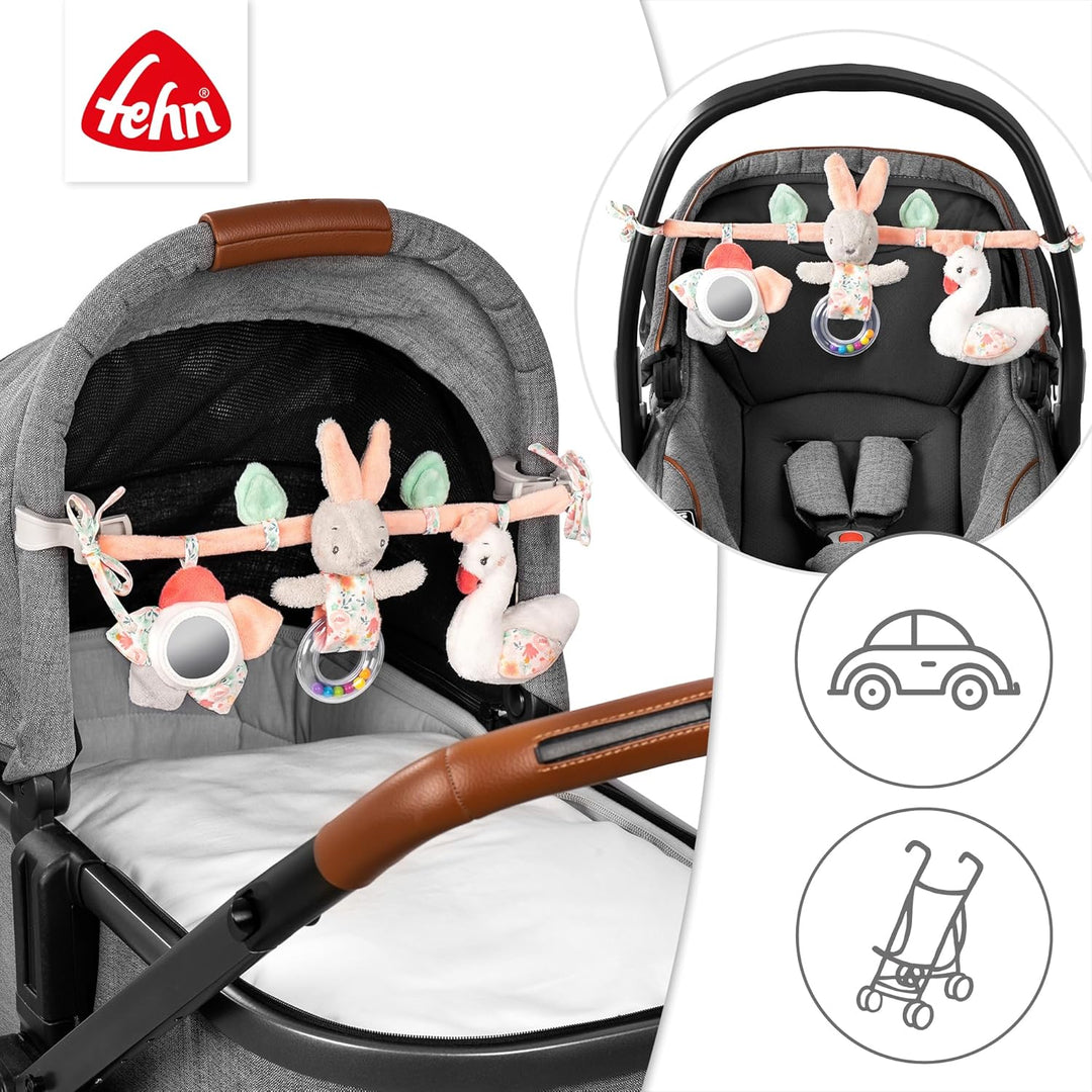 Fehn Kinderwagenkette Spielzeug Schwanensee – Baby Mobile Kette mit niedlichen Figuren zum Aufhängen
