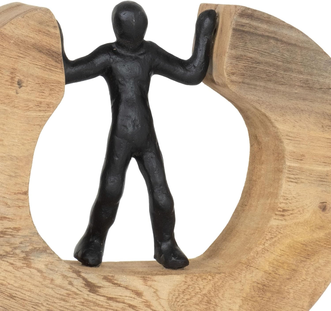 Moritz Skulptur I Streitschlichter I 22 x 7 x 17,5 cm I Holzdeko I Skulpturen Deko I Modern I Wohnzi