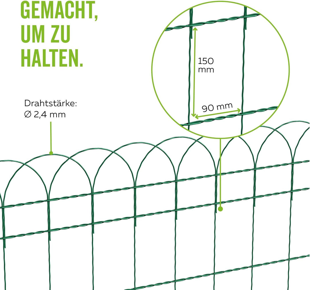 Alberts 611842 Ziergeflecht Rondo | verschiedene Höhen | grün | Höhe 40 cm | Länge 10 m Höhe: 400 mm