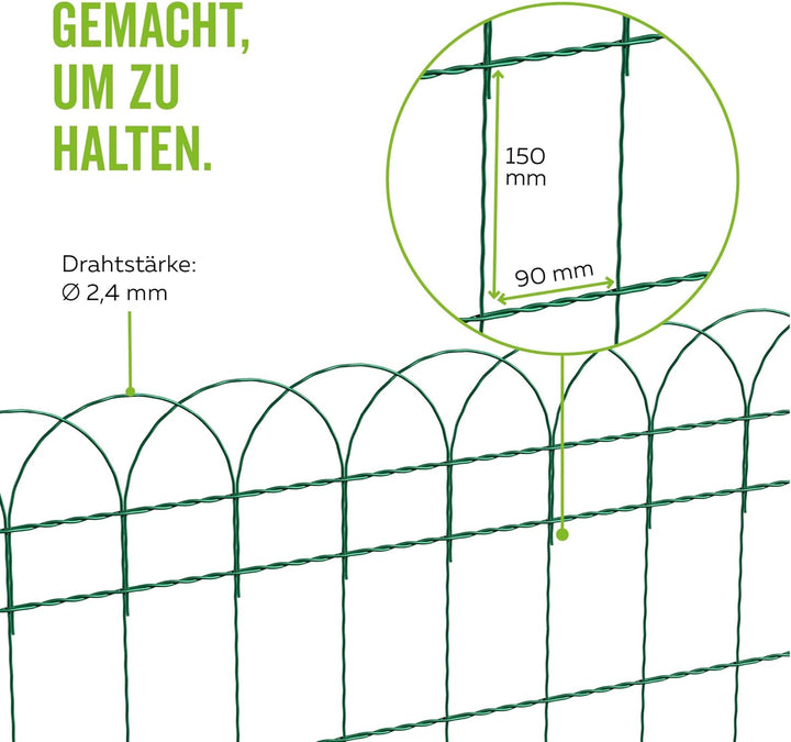 Alberts 611842 Ziergeflecht Rondo | verschiedene Höhen | grün | Höhe 40 cm | Länge 10 m Höhe: 400 mm