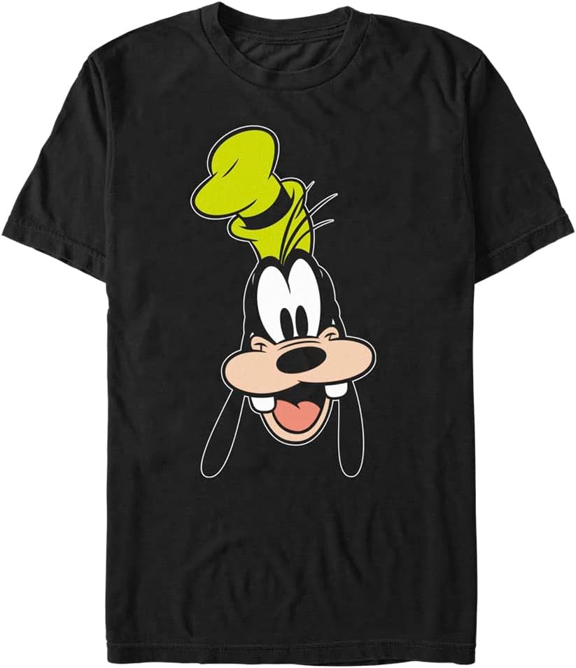 Disney Herren Goofy Big Face T-Shirt, schwarz, 3XL