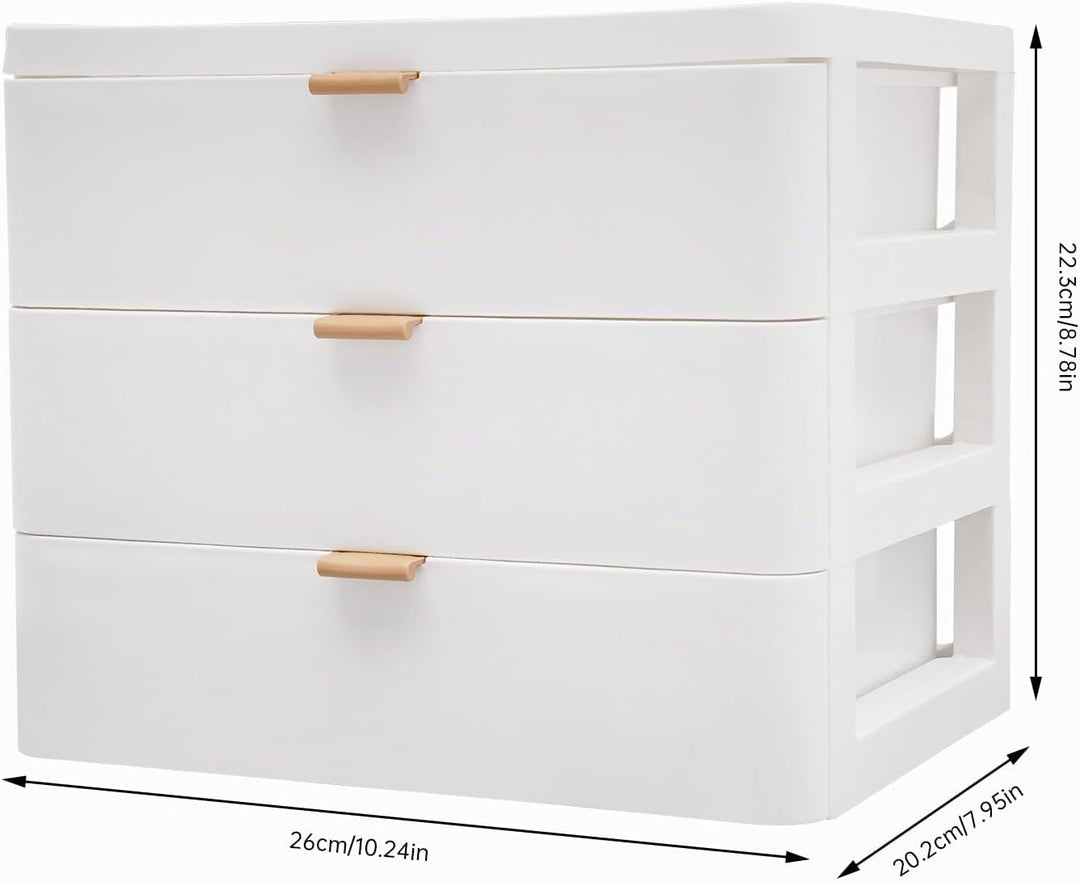 3/4 Lagen Aufbewahrungsbox Mit Schubladen Weiss Schreibtisch Organizer Modern Geeignet zur Aufbewahr
