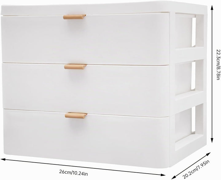 3/4 Lagen Aufbewahrungsbox Mit Schubladen Weiss Schreibtisch Organizer Modern Geeignet zur Aufbewahr