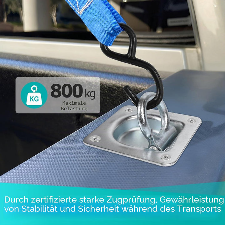 EXLECO 6pcs Zurrösen für Anhänger mit Gegenplatte &amp; Schrauben, Zurrmulden Versenkt Anhängerösen Verz