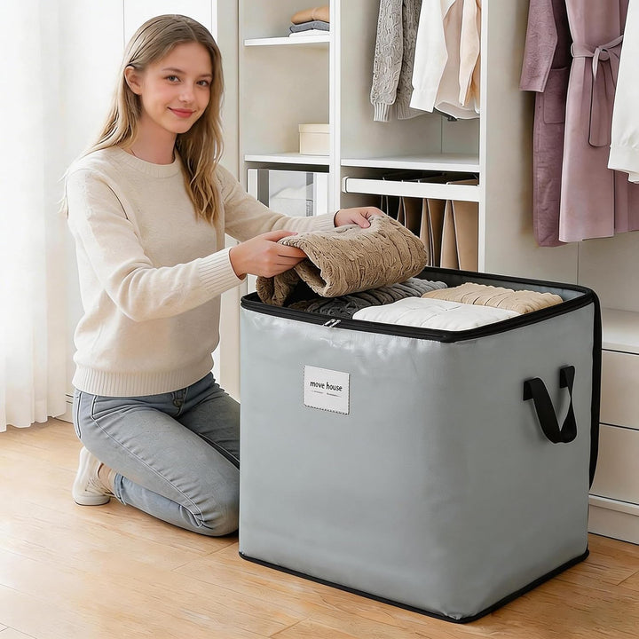 Umzugstasche, grau, 115 l, wasserdichte Packtasche zur Aufbewahrung, Alternative zu Umzugskartons, C