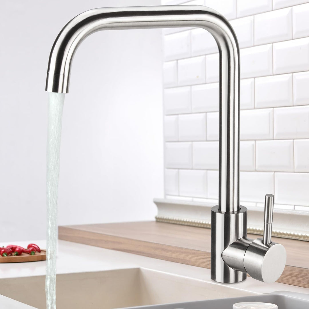 Virklyee Wasserhahn Spültischarmatur Wasserhahn Küche 360° Drehbar Küchenarmatur aus Edelstah, Einst