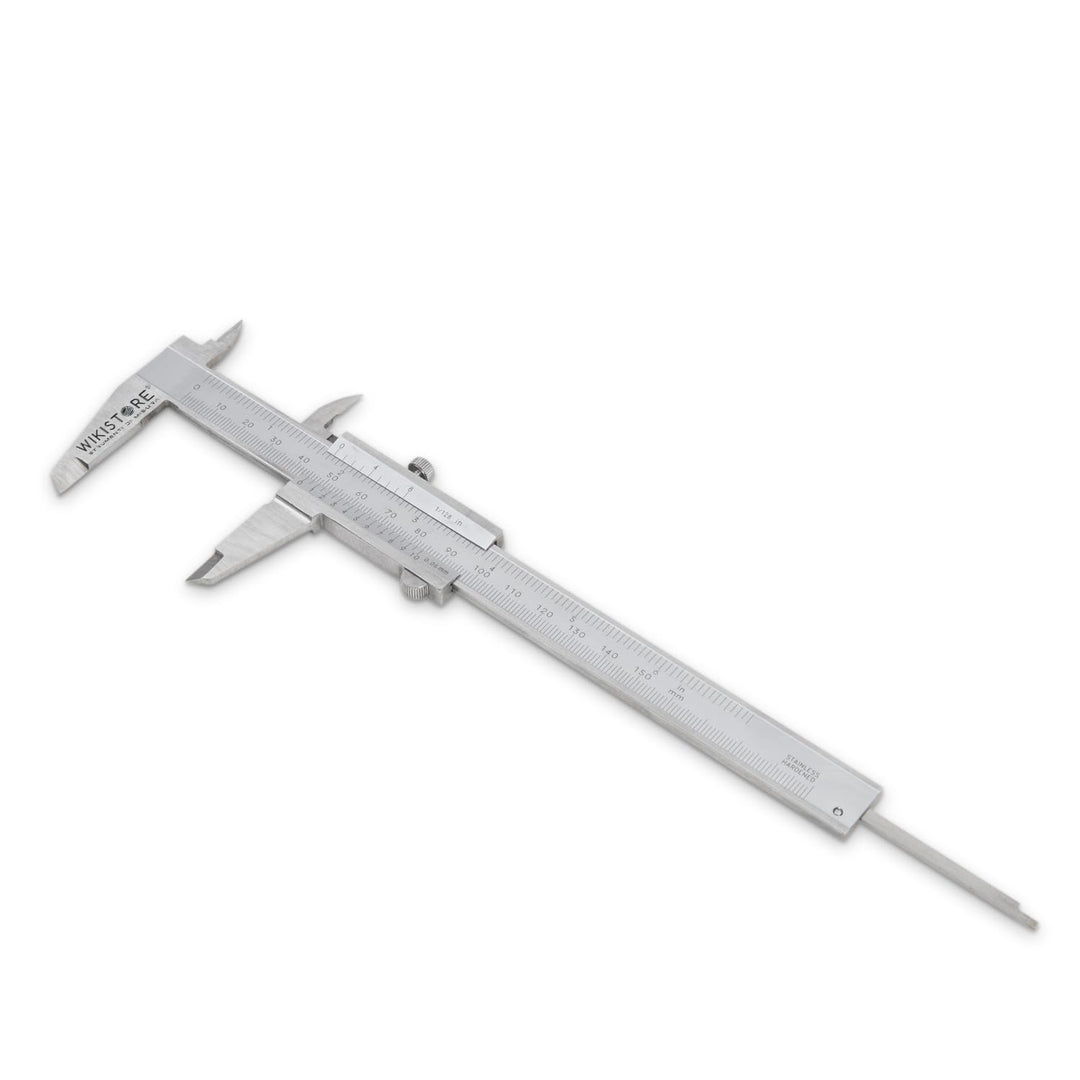 WIKISTORE TASCHEN MESSSCHIEBER MONOBLOCK 150 mm, Ventesimal-Bremssattel mit 40-mm-Backen, Schraubver