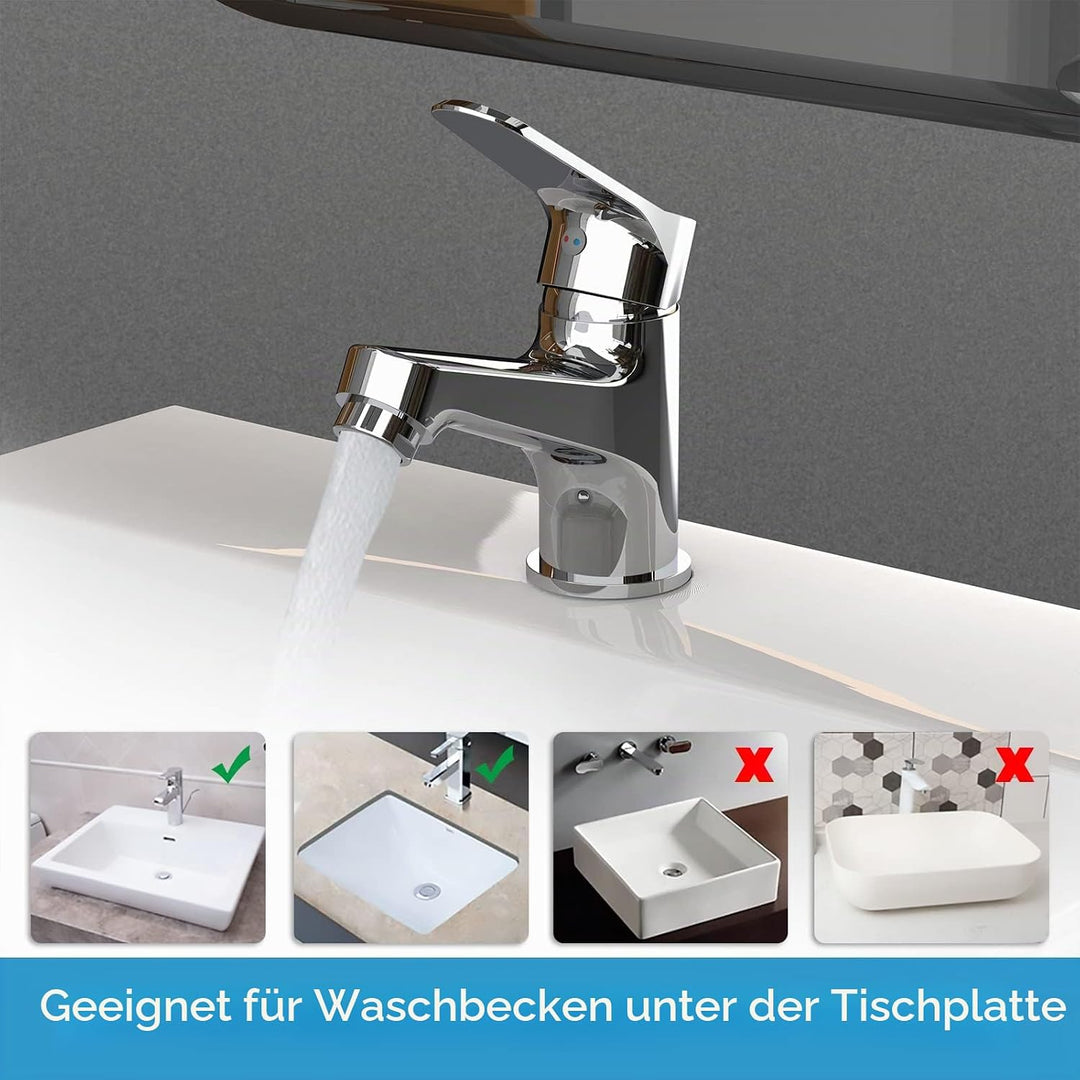 Ibergrif Wasserhahn Bad Mischbatterie, Waschtischarmatur Infache Montage, Armatur für Waschbecken, B