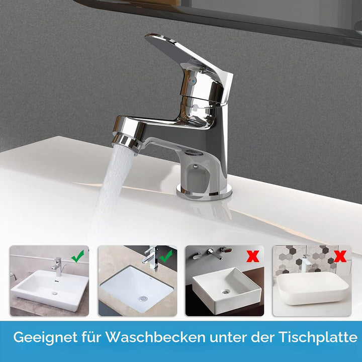 Ibergrif Wasserhahn Bad Mischbatterie, Waschtischarmatur Infache Montage, Armatur für Waschbecken, B