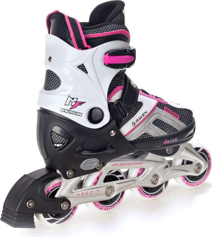 RAVEN Pulse Inline Skates Inliner für Kinder und Erwachsene OPTIONAL 2in1 mit Schlittschuhen verstel